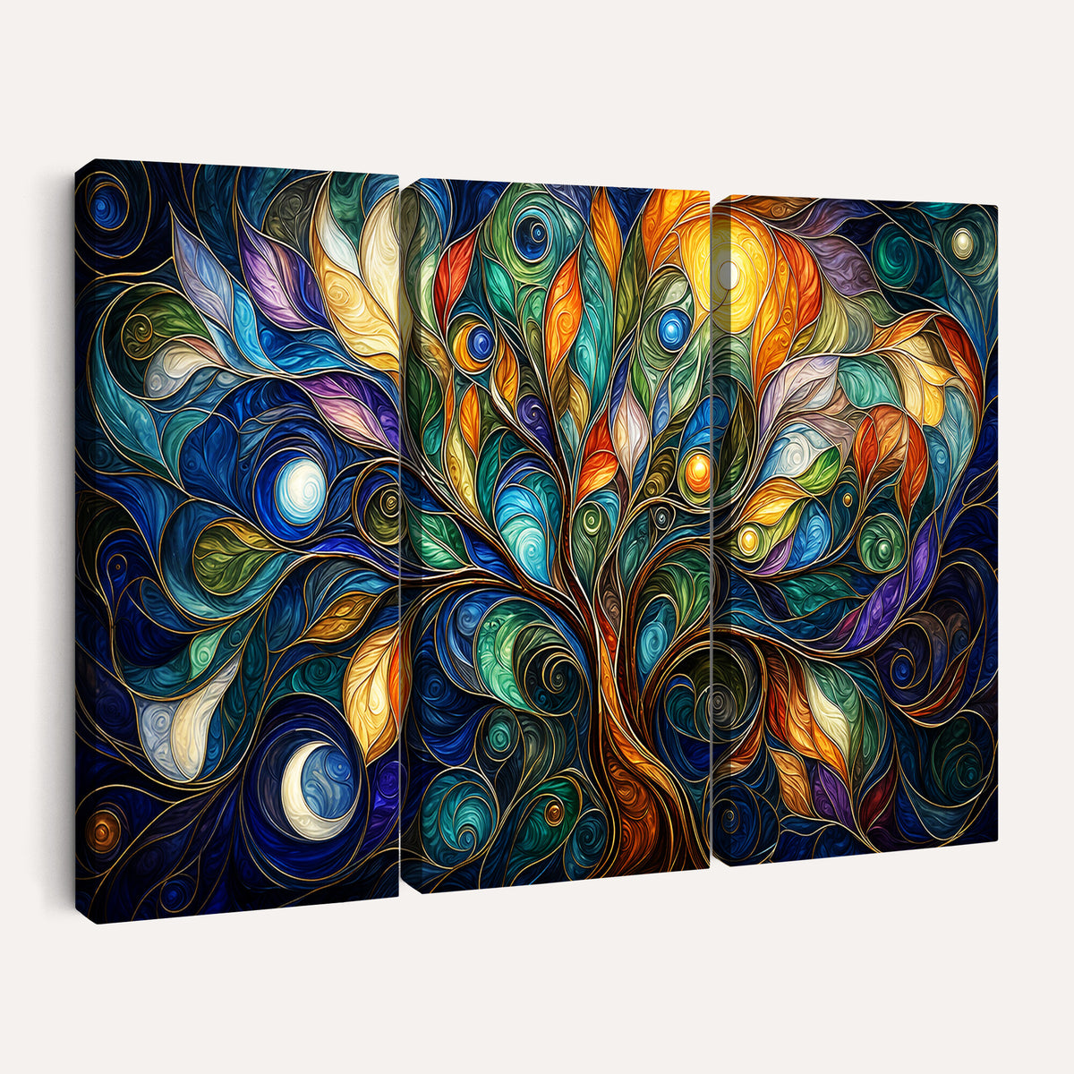 60127105-MGV-CV-36X24 - Psychedelic Tree Of Life Wall Art - Vibrant Swirl Cosmic Nature Decor