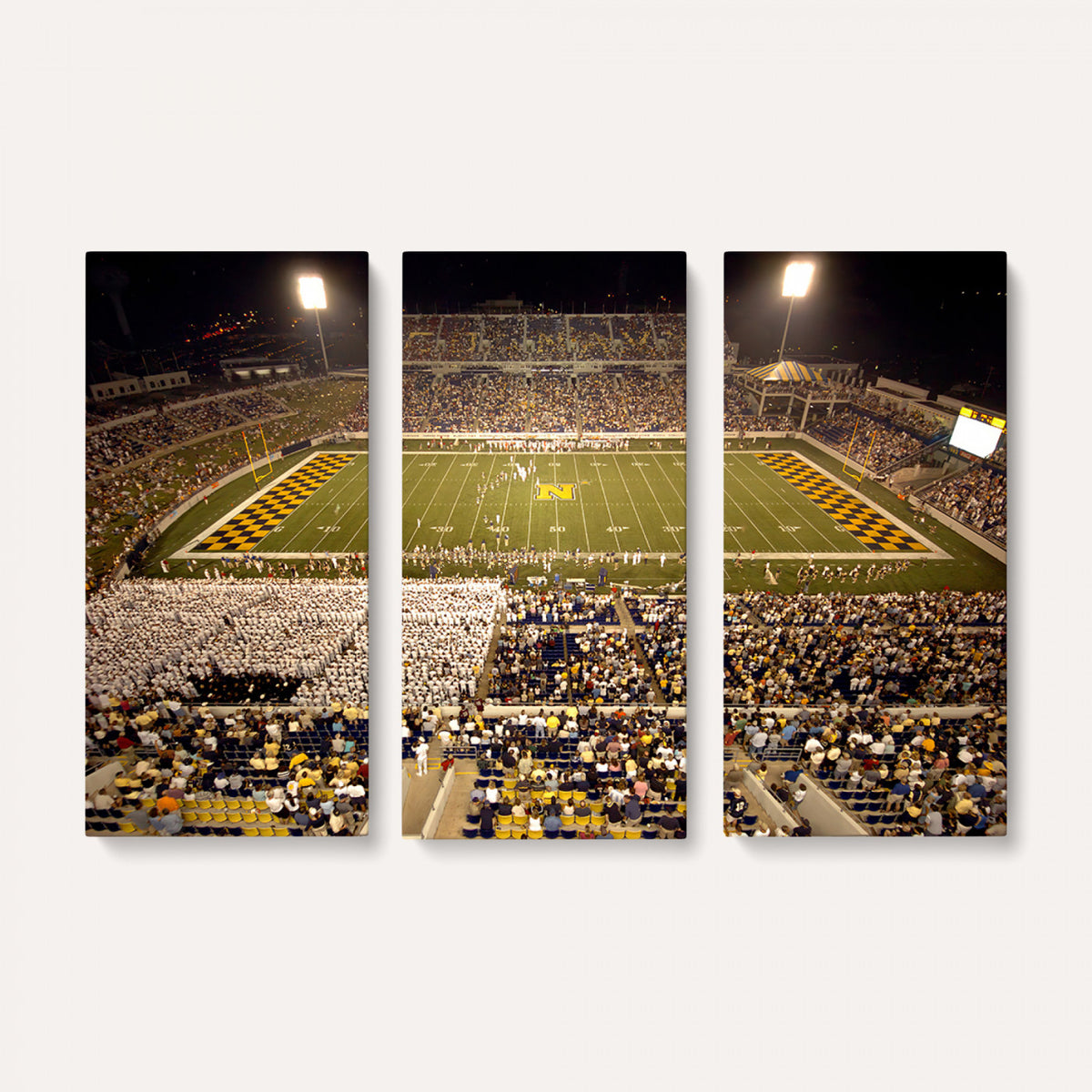 79918D-MGV-CV-36X24 - Navy Midshipmen Football Team Print - Navy–Marine Corps Memorial Stadium Wall Art Canvas Print