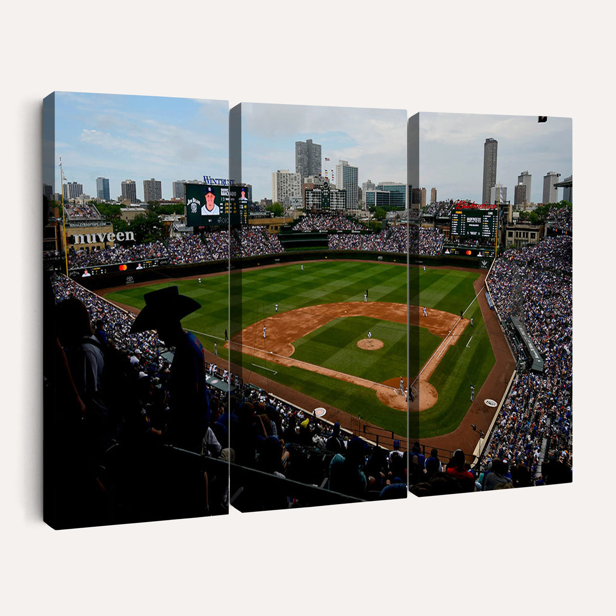 34859D-MGV-CV-36X24 - Chicago Cubs Baseball Team Print - Wrigley Field Stadium
