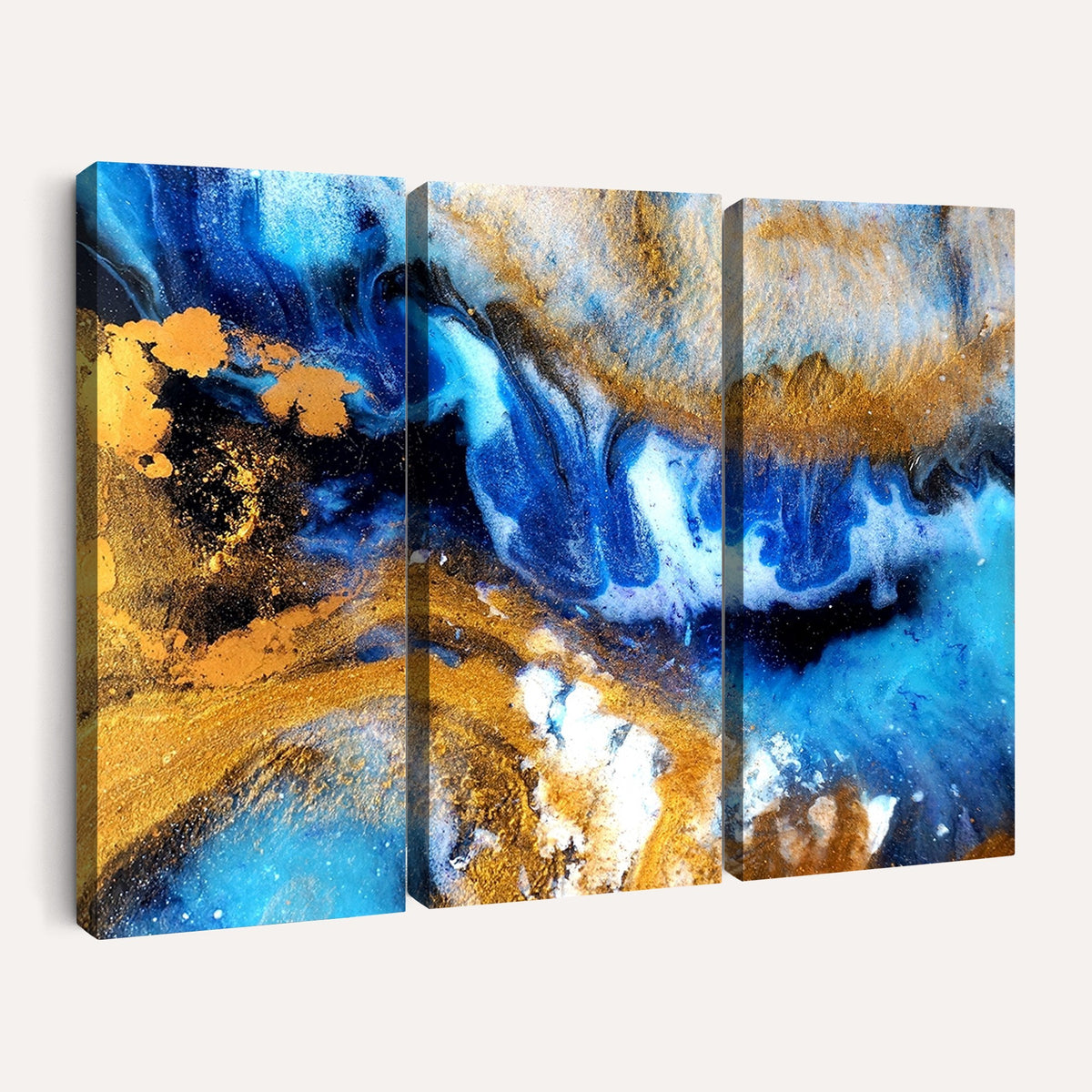 42100-_Poster-30x20 - Large Abstract Wall Art Print | Gold and Blue Abstract Canvas Wall Art