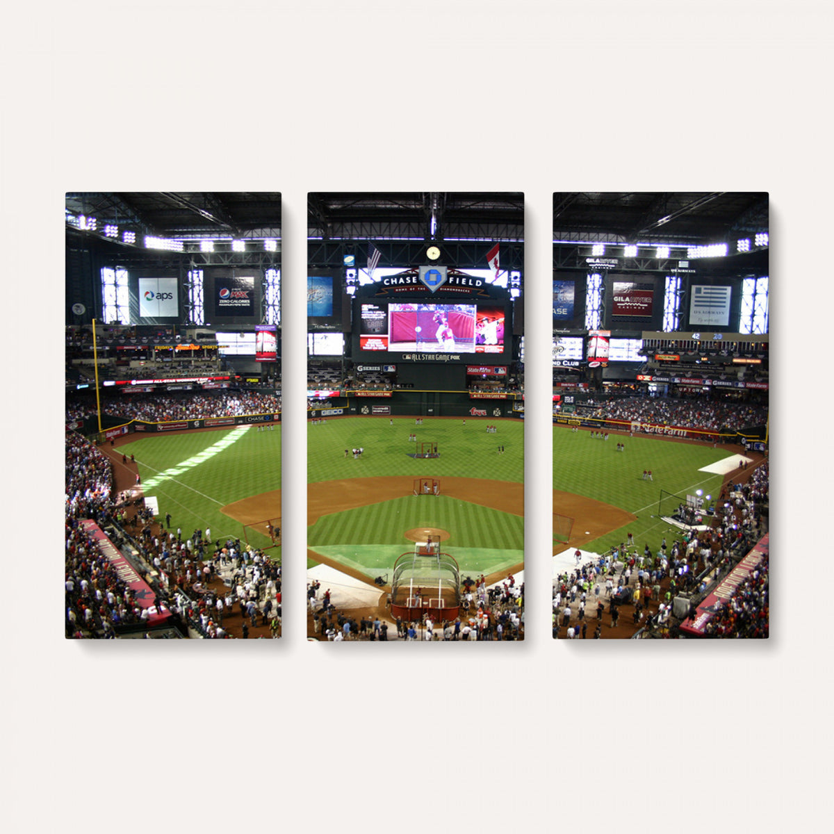 91630-MGV-CV-36X24 - Arizona Diamondbacks Baseball Team Print, Phoenix Chase Field Baseball Stadium Wall Art