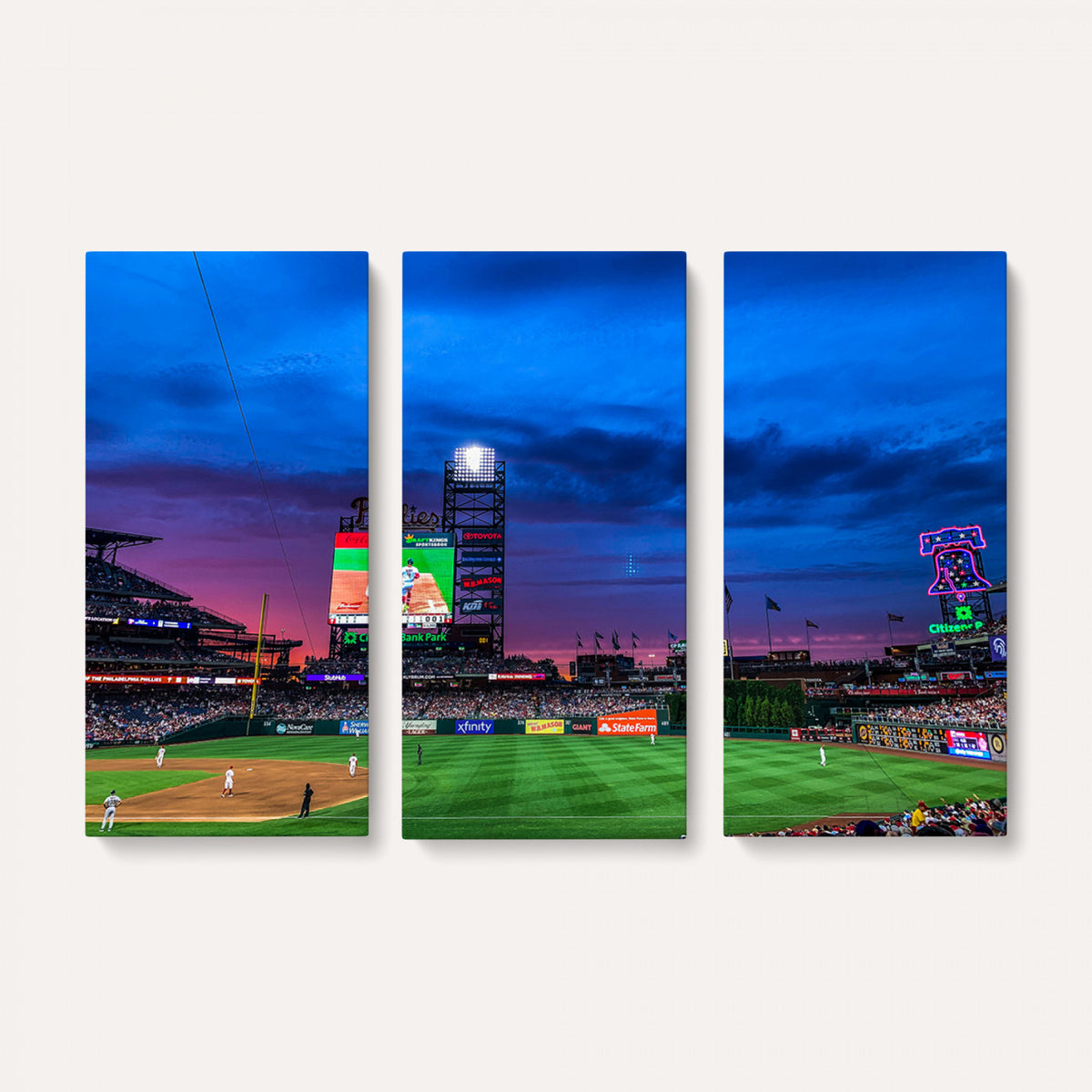 20427-MGV-CV-36X24 - Philadelphia Phillies Baseball Team Print, Citizens Bank Park, Extra Large Game Room Wall Decor