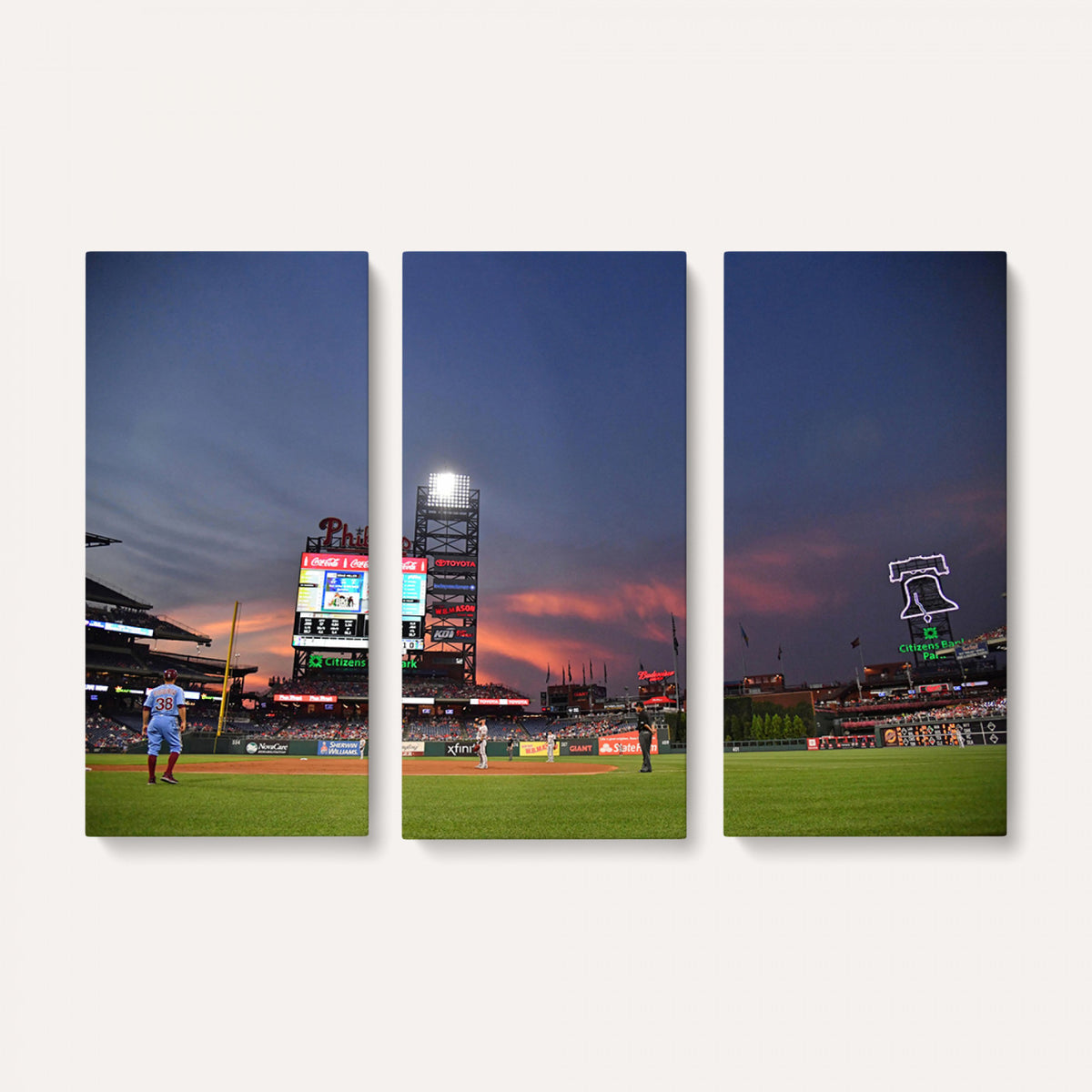 22594-MGV-CV-36X24 - Philadelphia Phillies Baseball Print - Philadelphia Citizens Bank Park Stadium Wall Art, Phillies