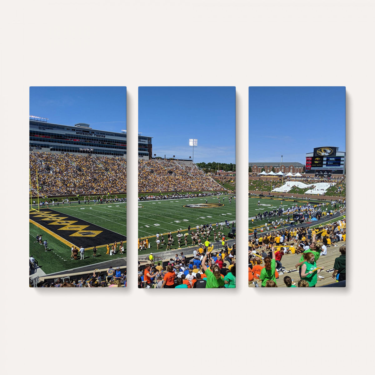 38399-MGV-CV-36X24 - University of Missouri Tigers Football Team Print, Columbia Faurot Field Memorial Stadium Wall Art