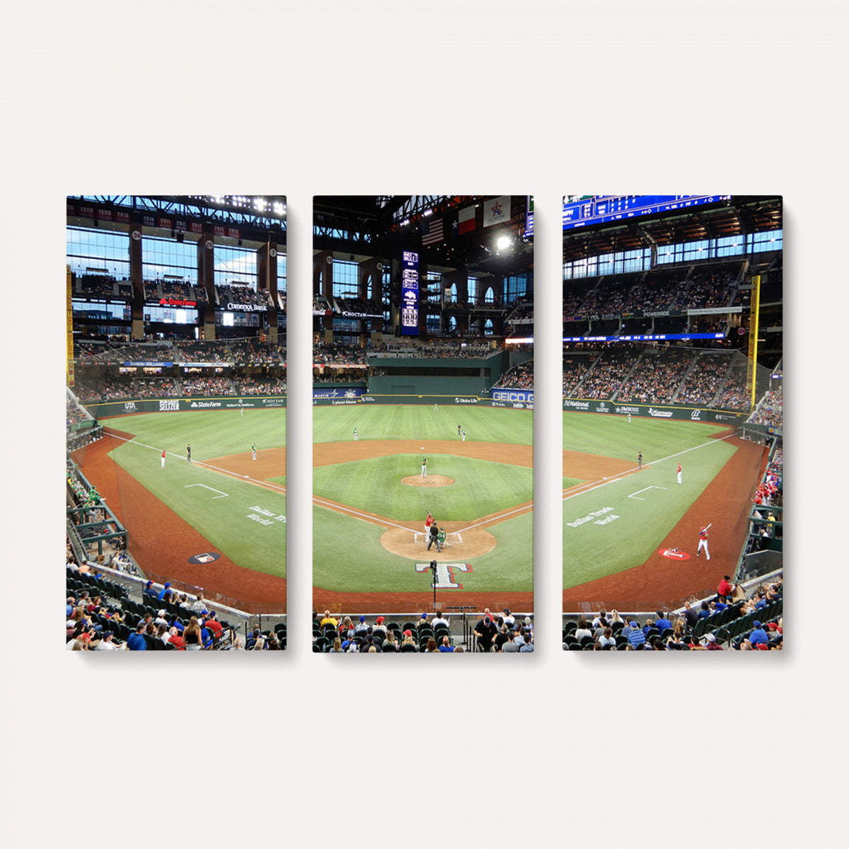 78468-MGV-CV-36X24 - Texas Rangers Baseball Team Print, Arlington Globe Life Field Stadium Wall Art