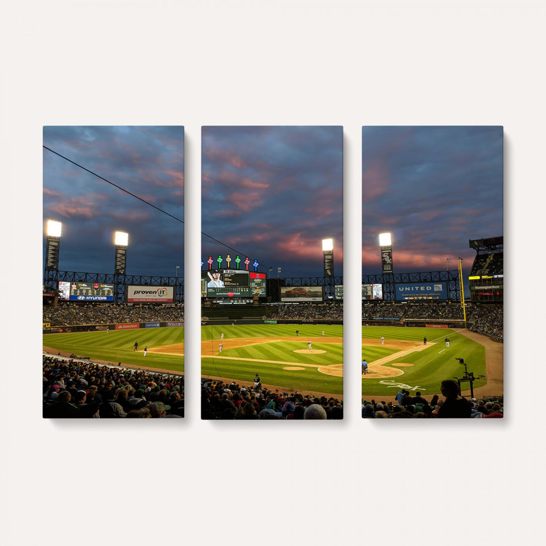 Chicago White Sox Baseball Team Print Canvas, Guaranteed Rate Field, Framed and Ready to Hang