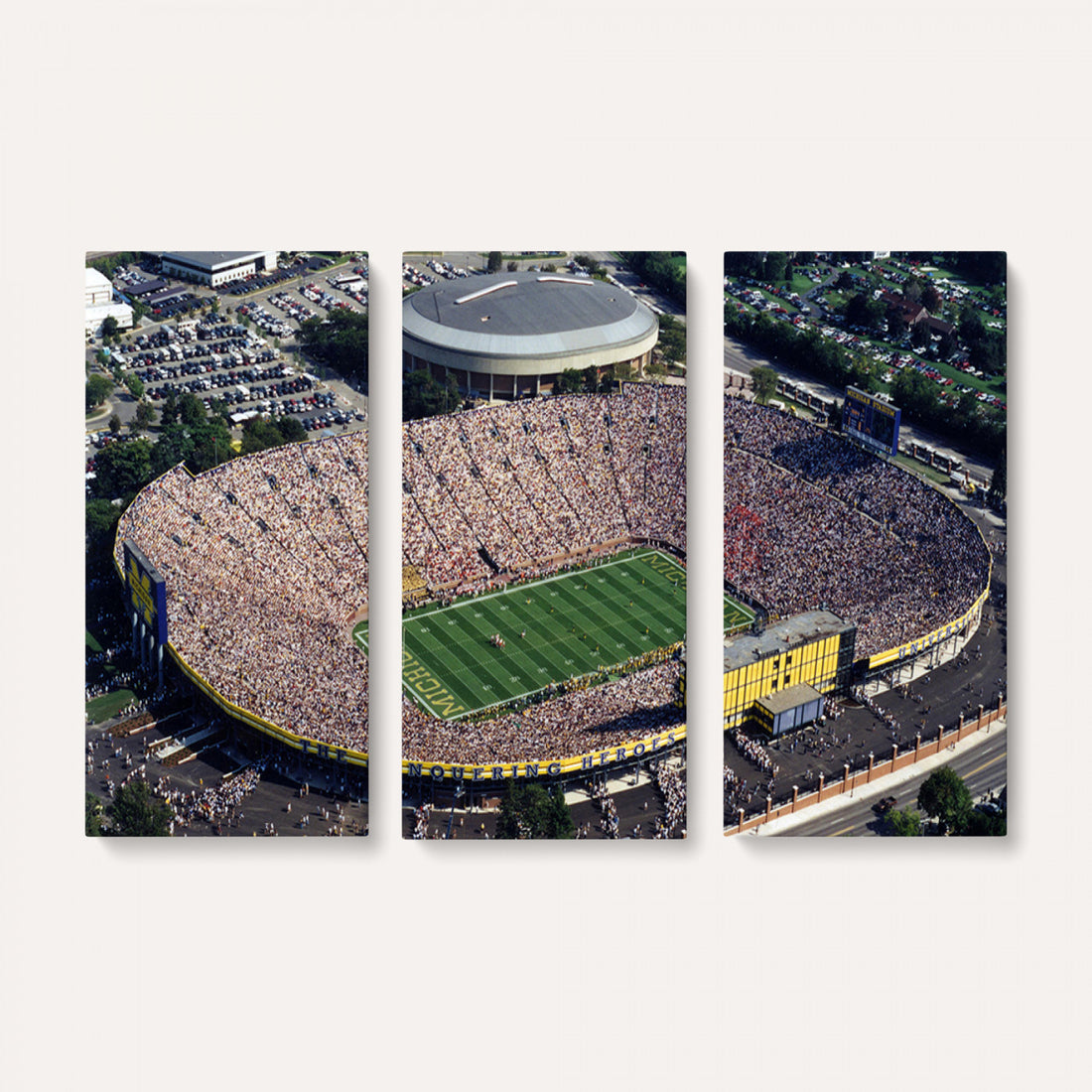 Michigan Wolverines Football Team Print, Ann Arbor Michigan Stadium Wall Art