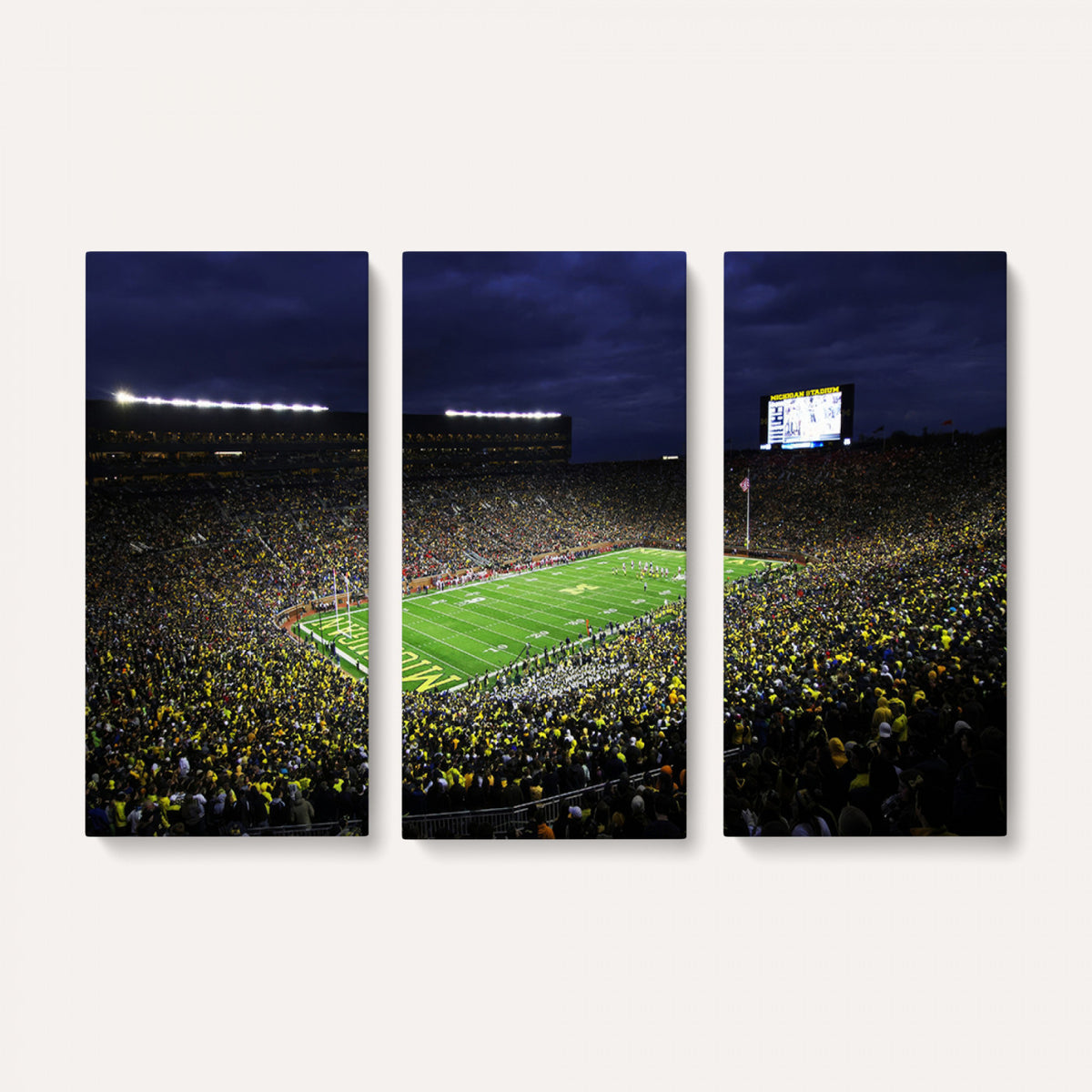 15448-MGV-CV-36X24 - Michigan Wolverines Football Canvas Wall Decor, Football Team Print, Ann Arbor Michigan Stadium