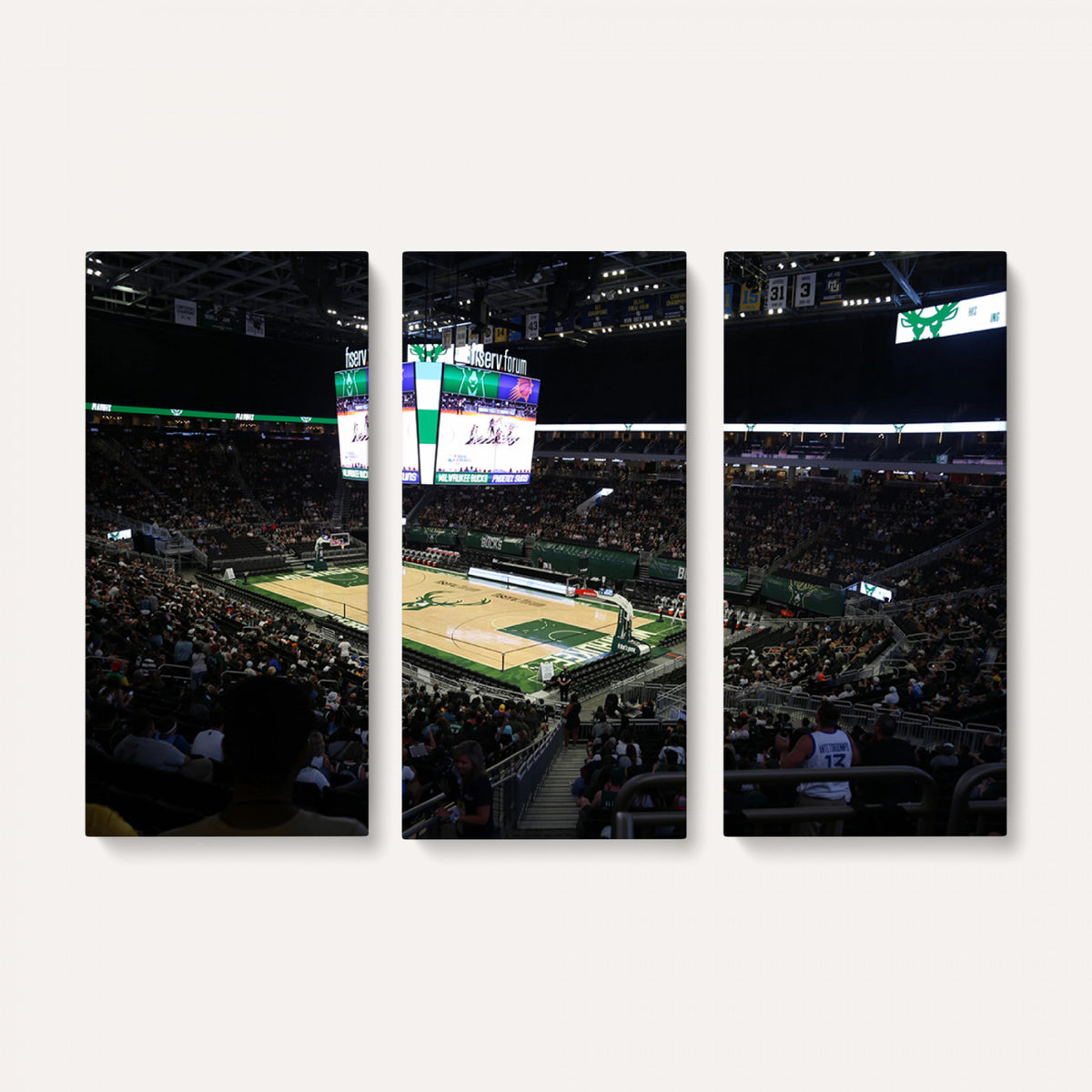 69882-MGV-CV-36X24 - Milwaukee Bucks Basketball Print, Fiserv Forum Stadium Wall Art