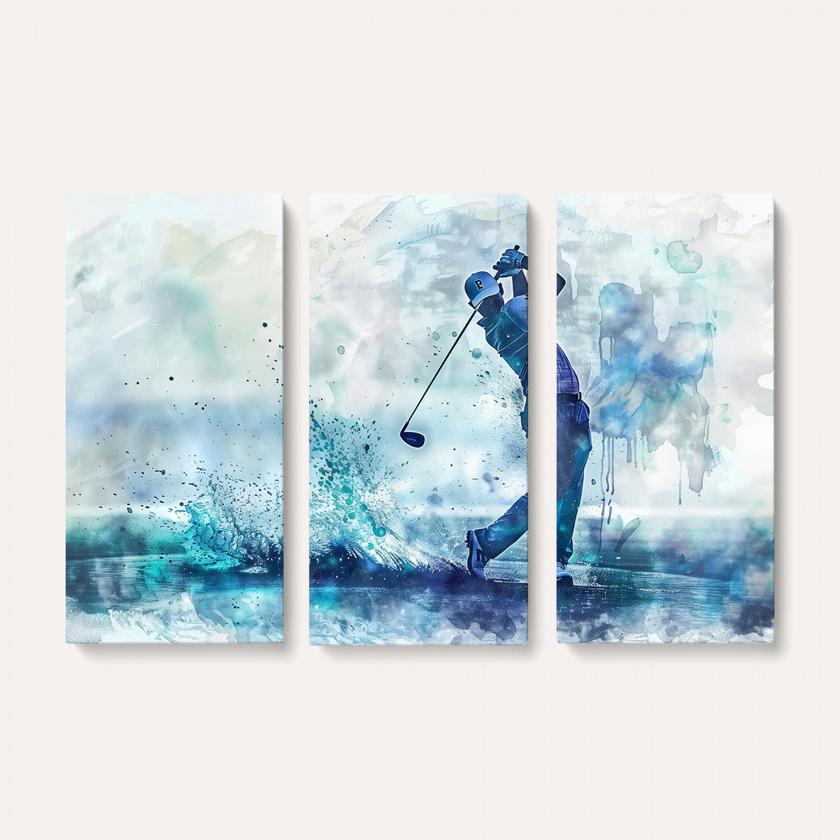 45328-MGV-CV-36X24 - Watercolor Abstract Golf Swing Wall Art Canvas Print