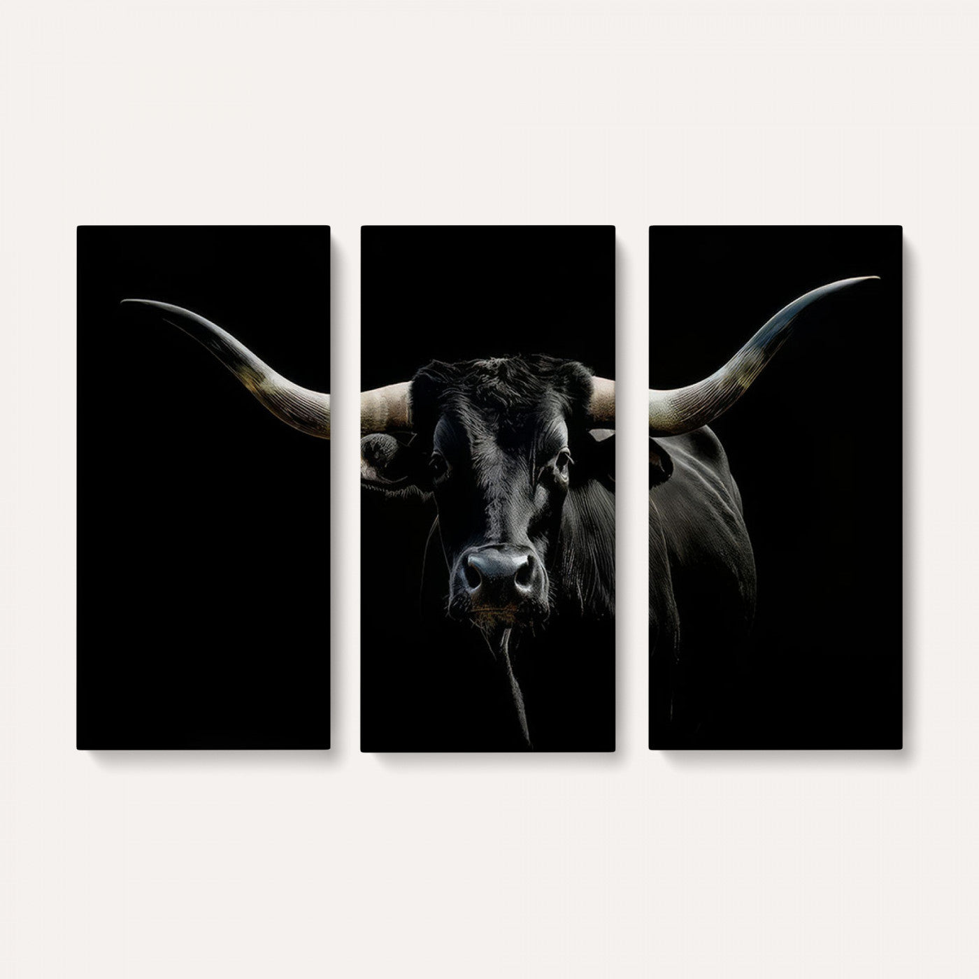37889-MGV-CV-36X24 - Texas Longhorn Canvas Wall Art - Rustic Western Longhorn Bull Print in Brown & Black - Farmhouse Decor for Living Room, Office, or Ranch