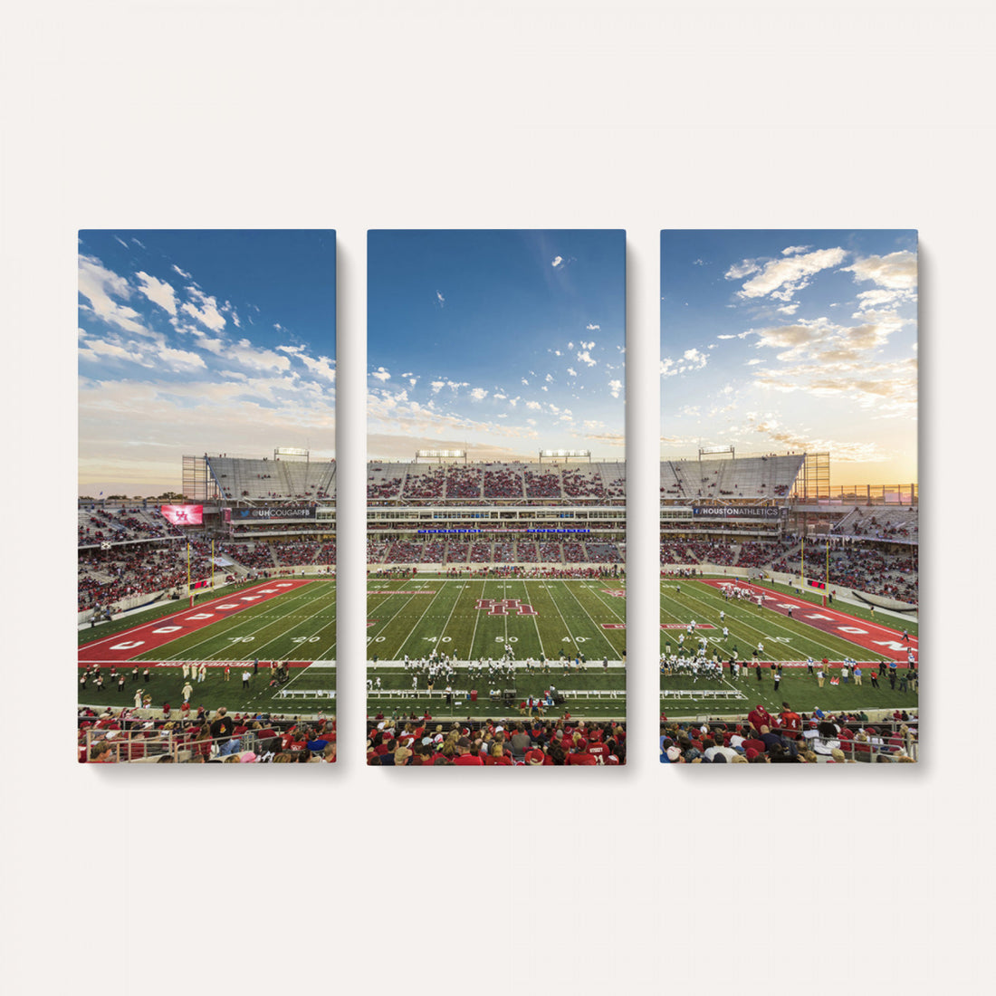 Framed Houston Cougars Football Team Print, Houston TDECU Stadium