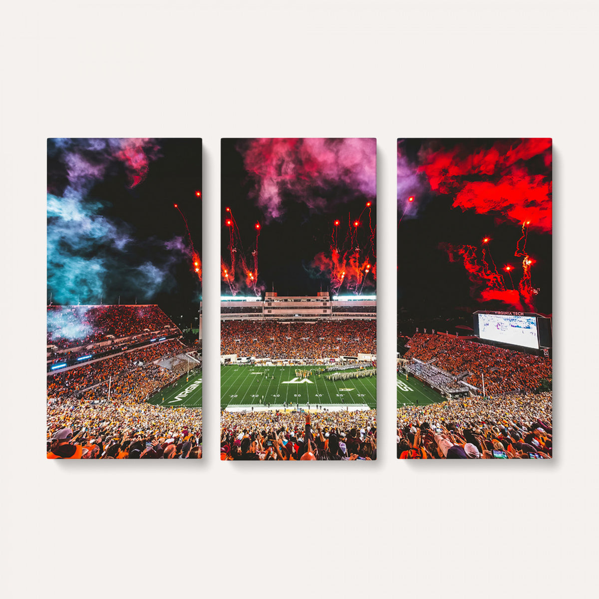 65761-MGV-CV-36X24 - Virginia Tech Hokies Football Team Print - Blacksburg Lane Stadium Wall Art Canvas Print