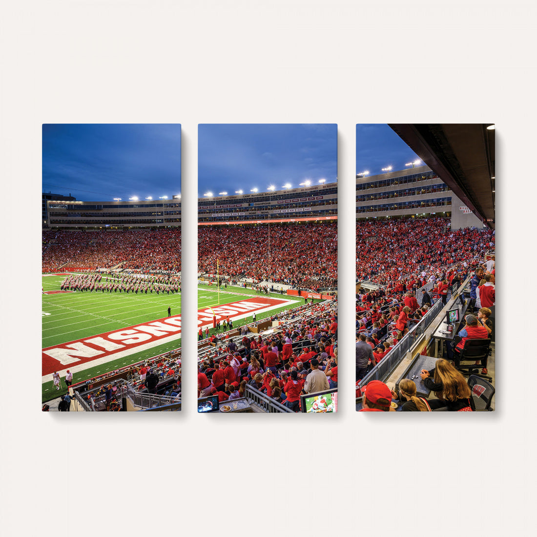 Wisconsin Badgers Football Team Print, Madison Camp Randall, Framed and Ready to Hang