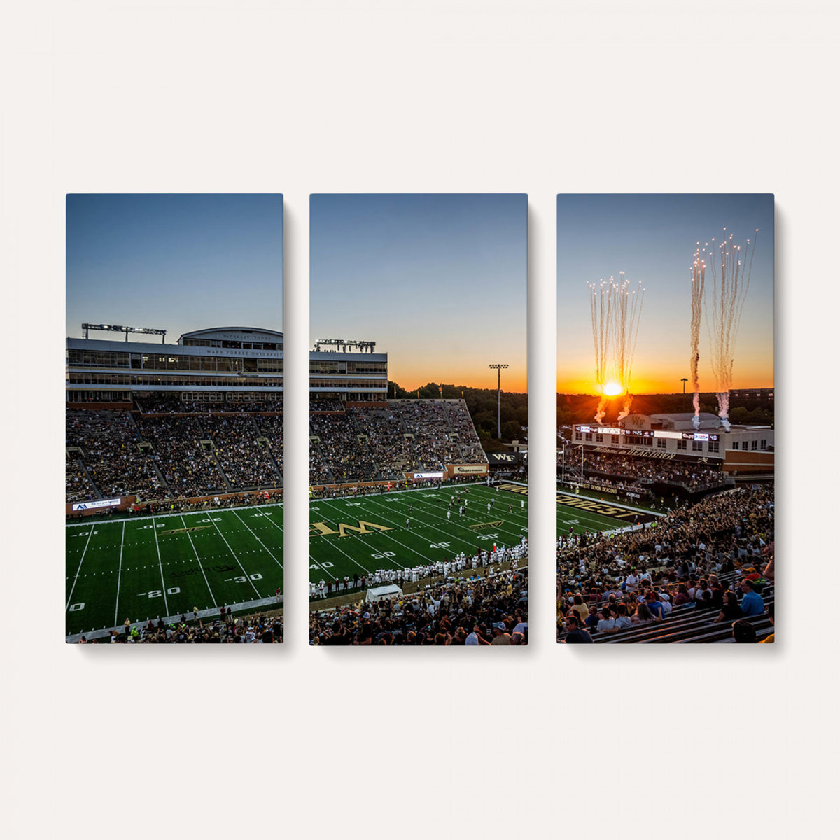 29253-MGV-CV-36X24 - Demon Deacons Football Team Print Canvas- Winston-Salem Allegacy Federal Credit Union Stadium Wall