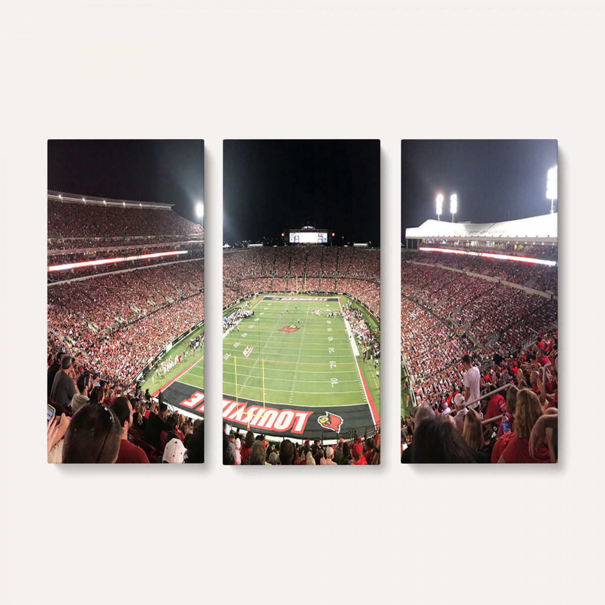 52267-MGV-CV-36X24 - University of Louisville Cardinals Football Team Print - Louisville Cardinal Stadium Wall Art Canvas