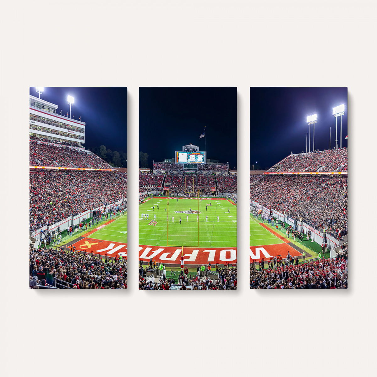 80943-MGV-CV-36X24 - Wolfpack Football Team Print - Raleigh Carter-Finley Stadium Wall Art Canvas Print