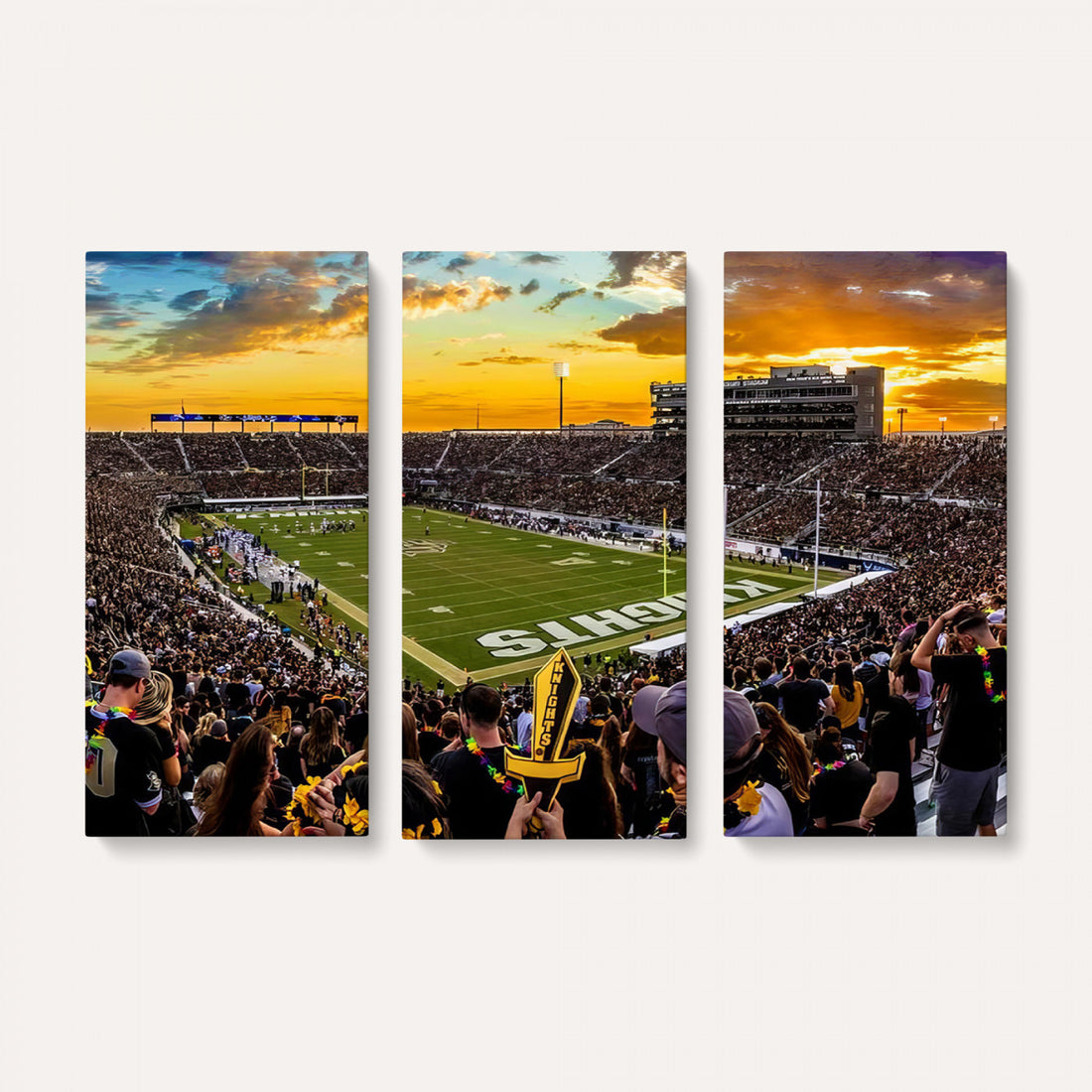 UCF Knights Football Team Print, Orlando FBC Mortgage Stadium, Man Cave Wall Decor