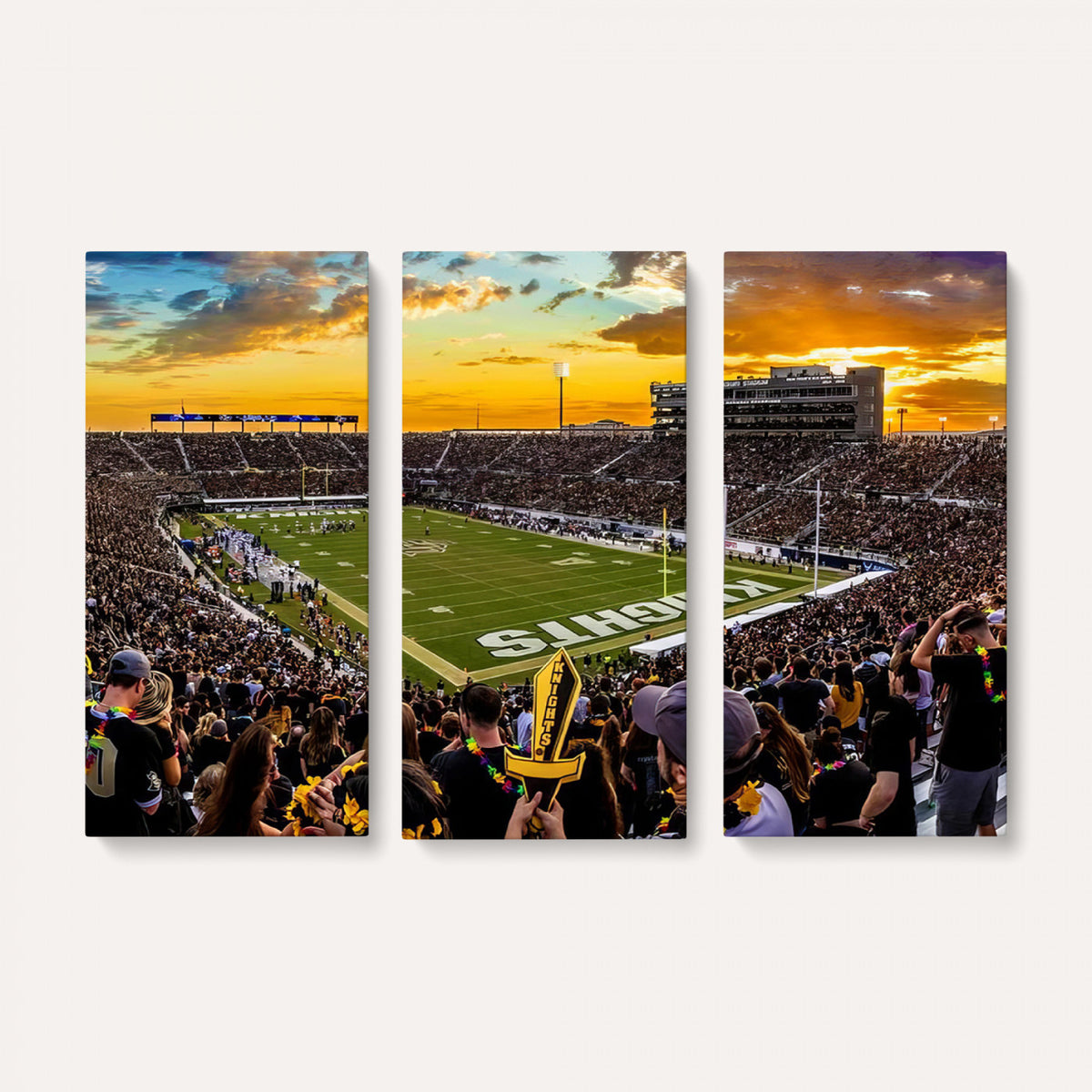 66803-MGV-CV-36X24 - UCF Knights Football Team Print - Orlando FBC Mortgage Stadium, UCF Knights Wall Art Canvas Print