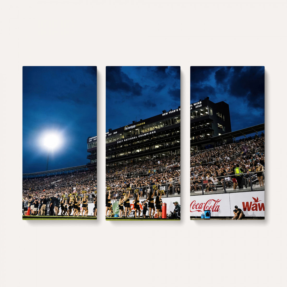 UCF Knights Football Team Print, Orlando FBC Mortgage Stadium, Framed and Ready to Hang