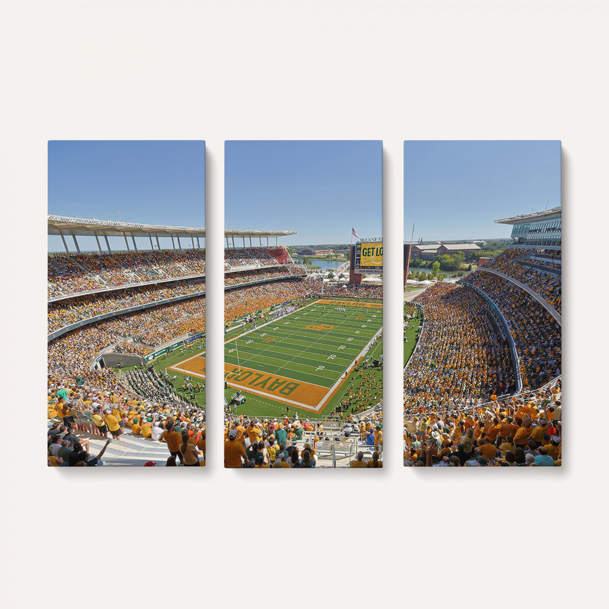 49912-MGV-CV-36X24 - Baylor University Bears Football Team Print - Waco McLane Stadium Wall Art Canvas Print