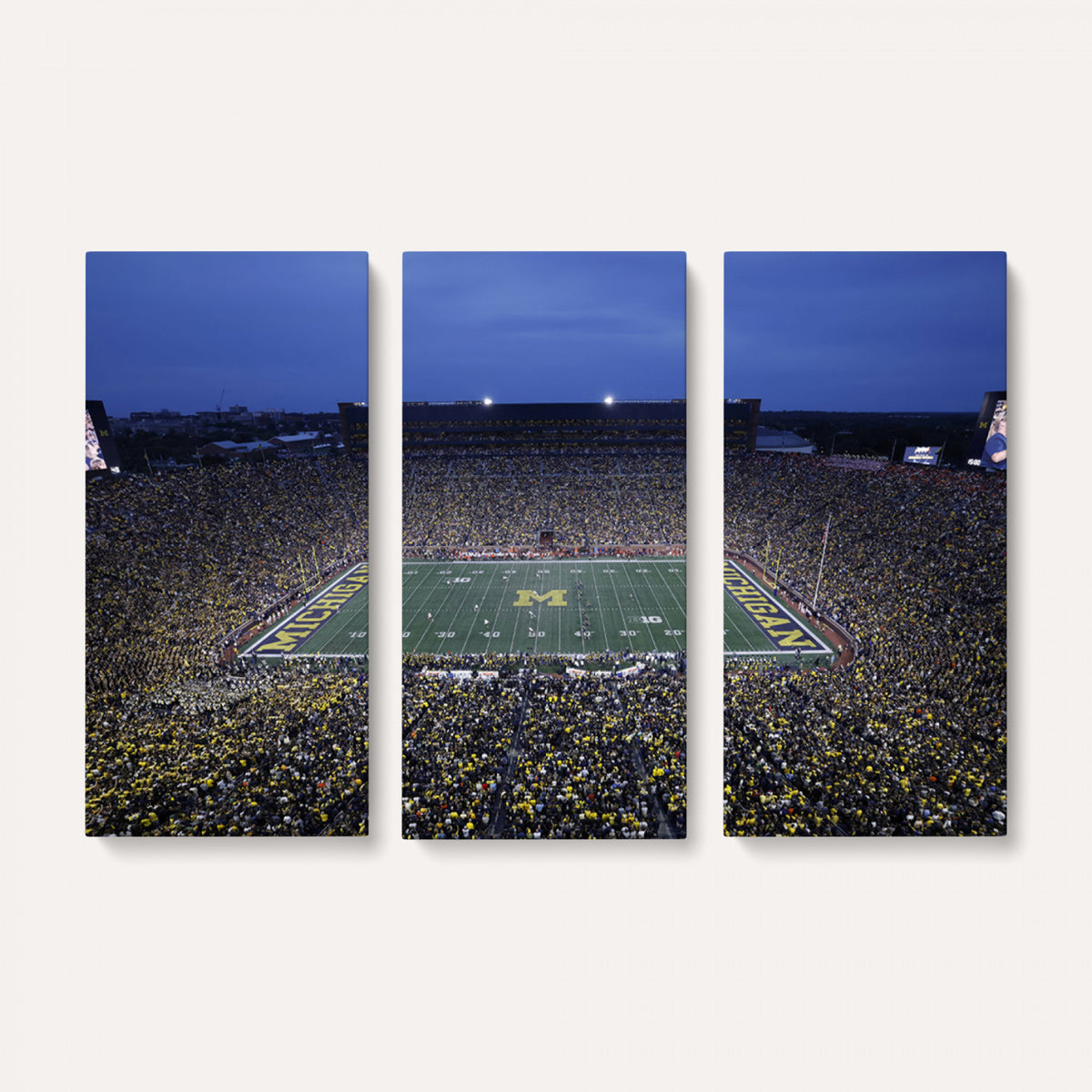 34202-MGV-CV-36X24 - University of Michigan Wolverines Football Team Print - Ann Arbor Michigan Stadium Wall Art Canvas