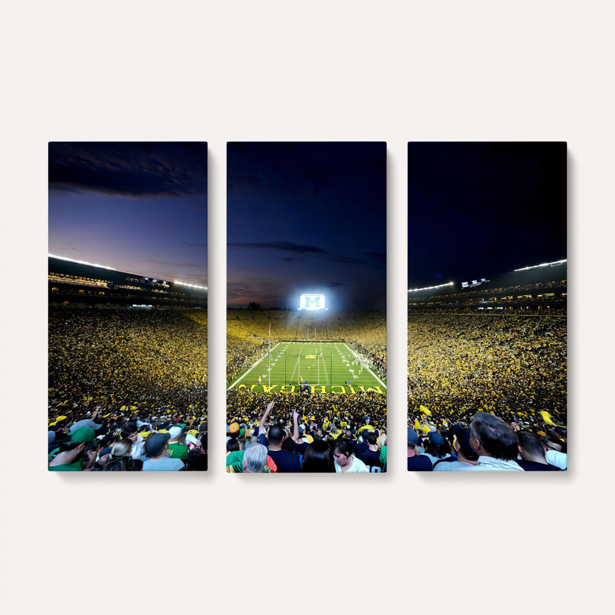 22115-MGV-CV-36X24 - University of Michigan Wolverines Football Team Print - Ann Arbor Michigan Stadium Canvas Print
