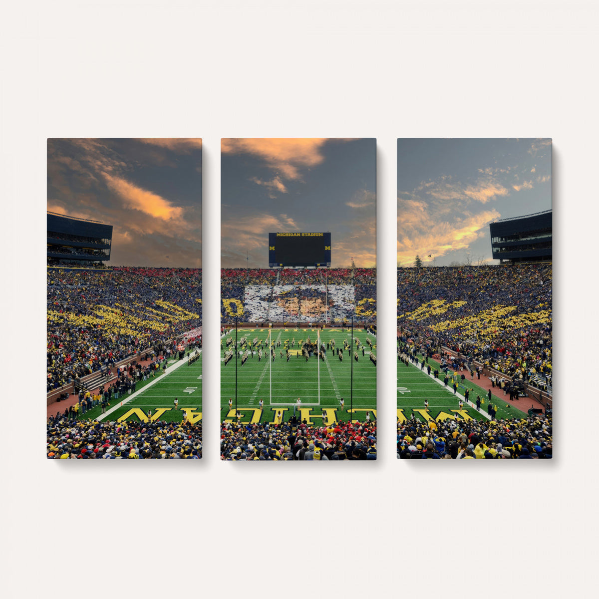 81843-MGV-CV-36X24 - University of Michigan Wolverines Print Canvas, Football Team Print - Ann Arbor Michigan Stadium