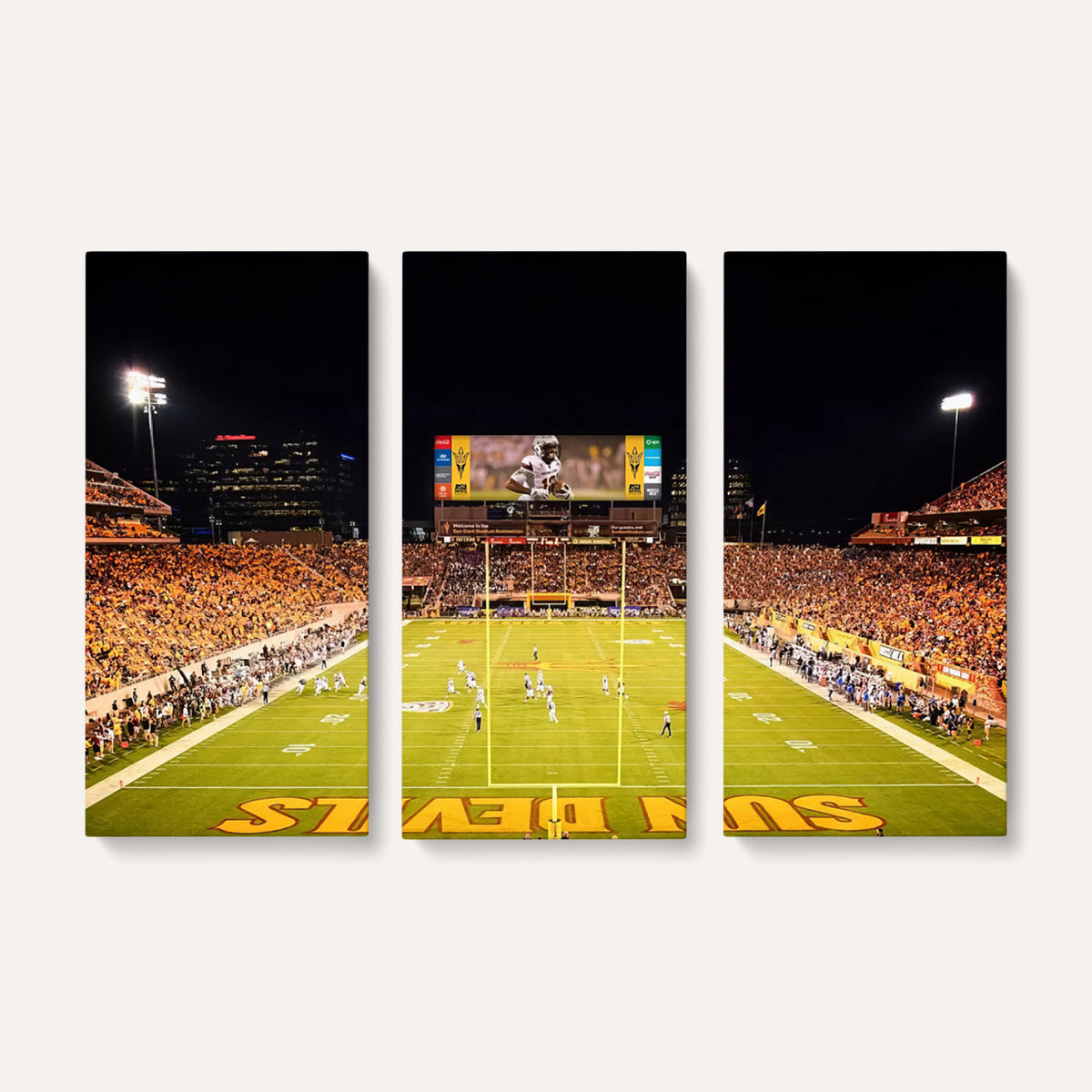 87612-MGV-CV-36X24 - ASU Sun Devils Football Team Print - Phoenix Mountain America Stadium Canvas Print