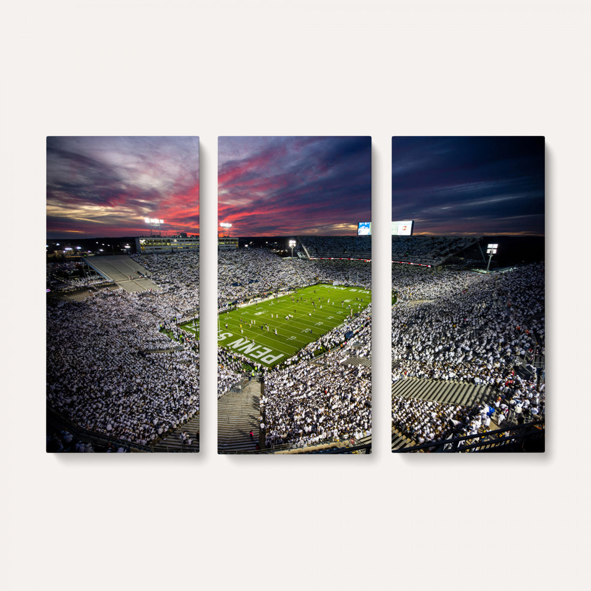 37304-MGV-CV-36X24 - Penn State Nittany Lions Football Team Print - University Park Beaver Stadium Art Canvas Print