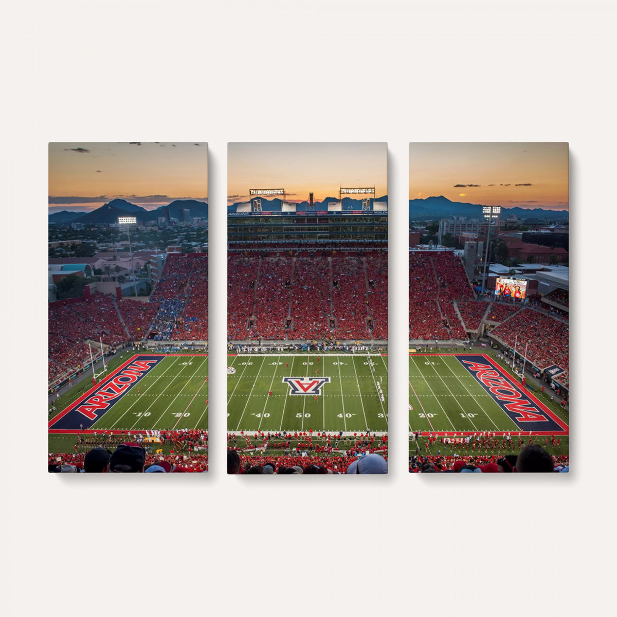 45563-MGV-CV-36X24 - Arizona Wildcats Football Team Print - Tucson Arizona Stadium Wall Art Canvas Print