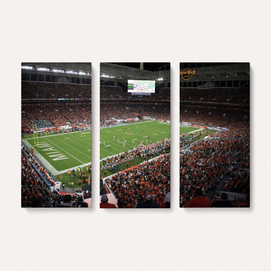 Miami Hurricanes Football Team Print Canvas, Miami Hard Rock Stadium