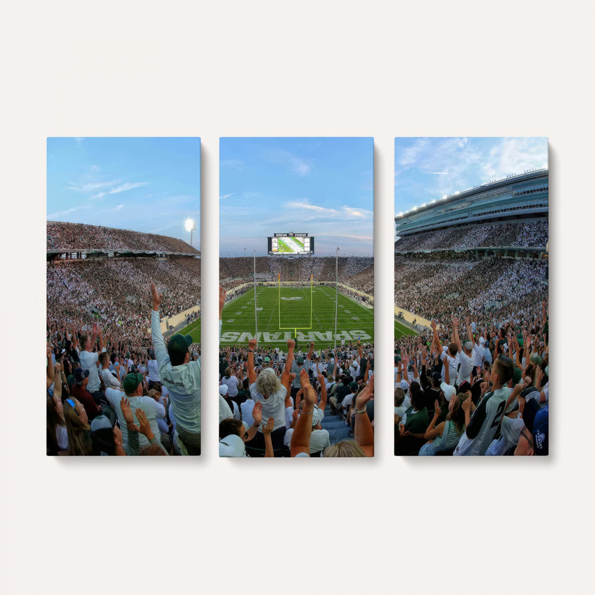 73105-PAN-FL-20X10 - Michigan State Spartans Football Team Art Print - East Lansing Spartan Stadium Wall Art Canvas Print