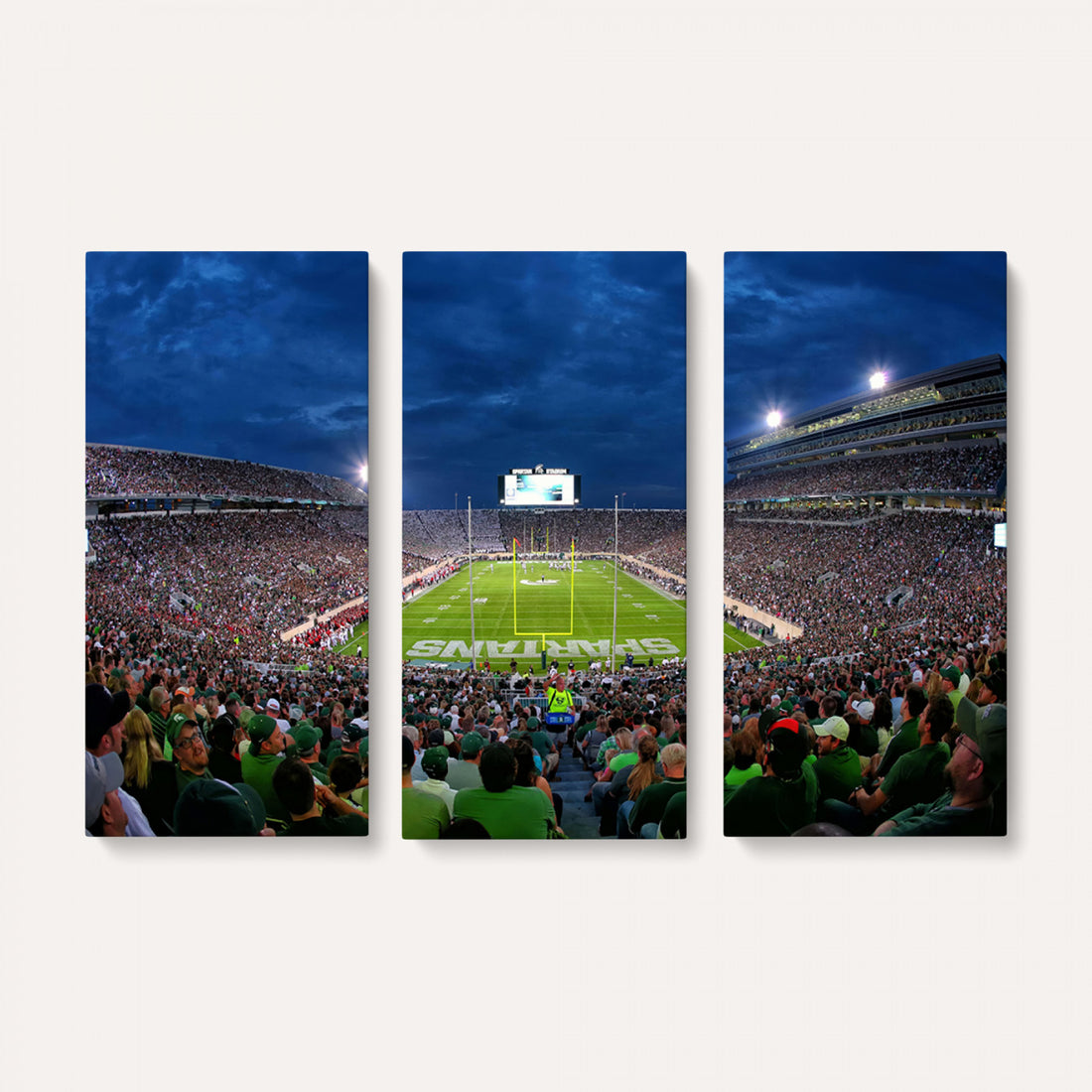 Michigan State Spartans Football Team Print, East Lansing, Extra Large Game Room Wall Decor