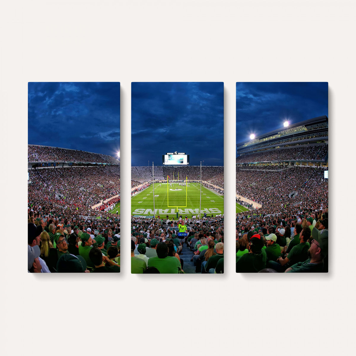 35248-PAN-FL-20X10 - Michigan State Spartans Football Team Print - East Lansing Spartan Stadium Wall Art Canvas Print