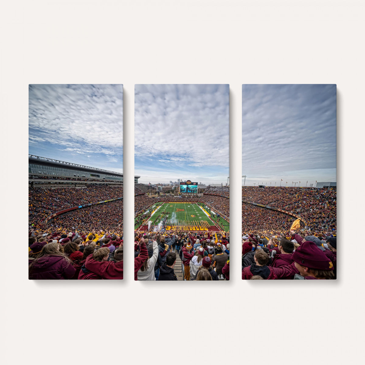 38459-PAN-FL-20X10 - University of Minnesota Golden Gophers Football Team Print - Minneapolis Huntington Bank Stadium Art