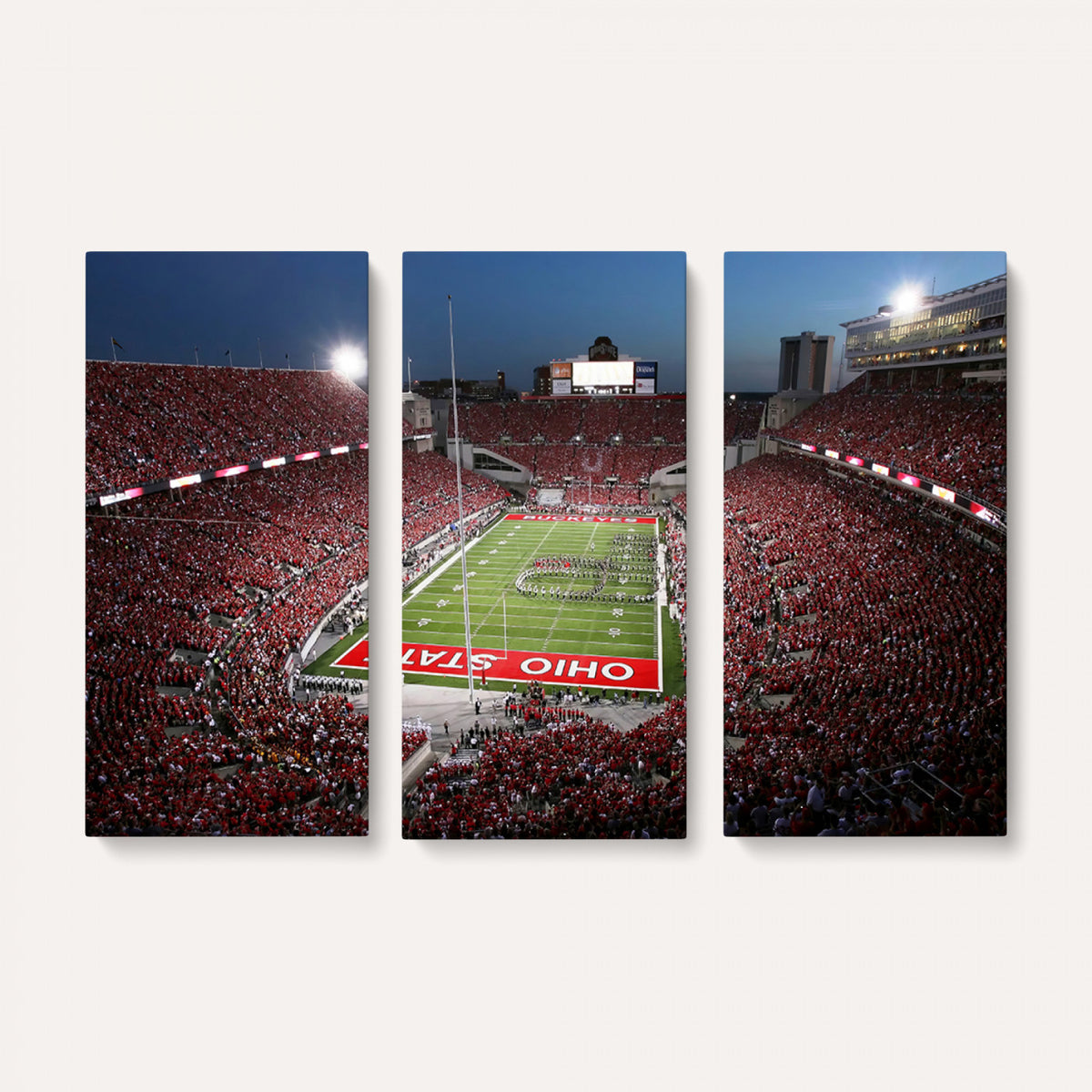 98743-PAN-FL-20X10 - Ohio State University Buckeyes Football Team Print - Columbus Ohio Stadium Wall Art Canvas Print