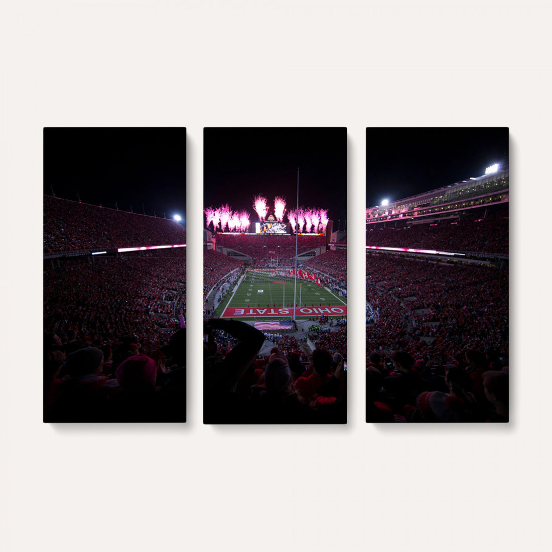 Ohio State University Buckeyes Football Team Print, Extra Large Game Room Wall Decor