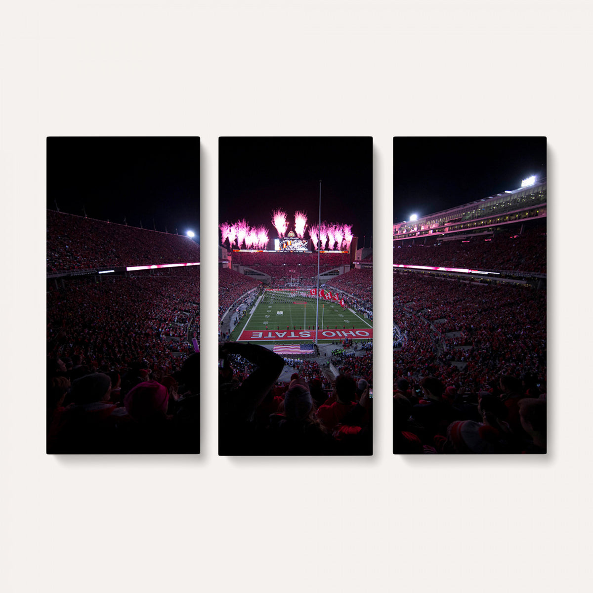 20483-PAN-FL-20X10 - Ohio State University Buckeyes Football Team Print - Columbus Ohio Stadium Wall Art Canvas Print