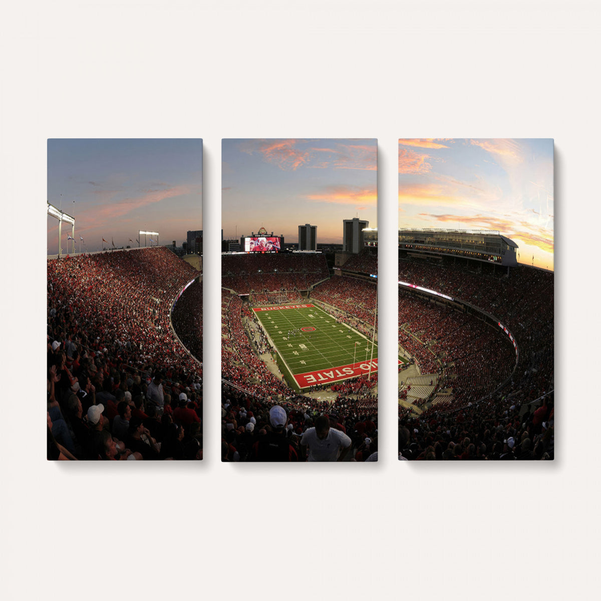 28825-PAN-FL-20X10 - Ohio State University Buckeyes Football Team Print - Columbus Ohio Stadium Wall Art Canvas Print