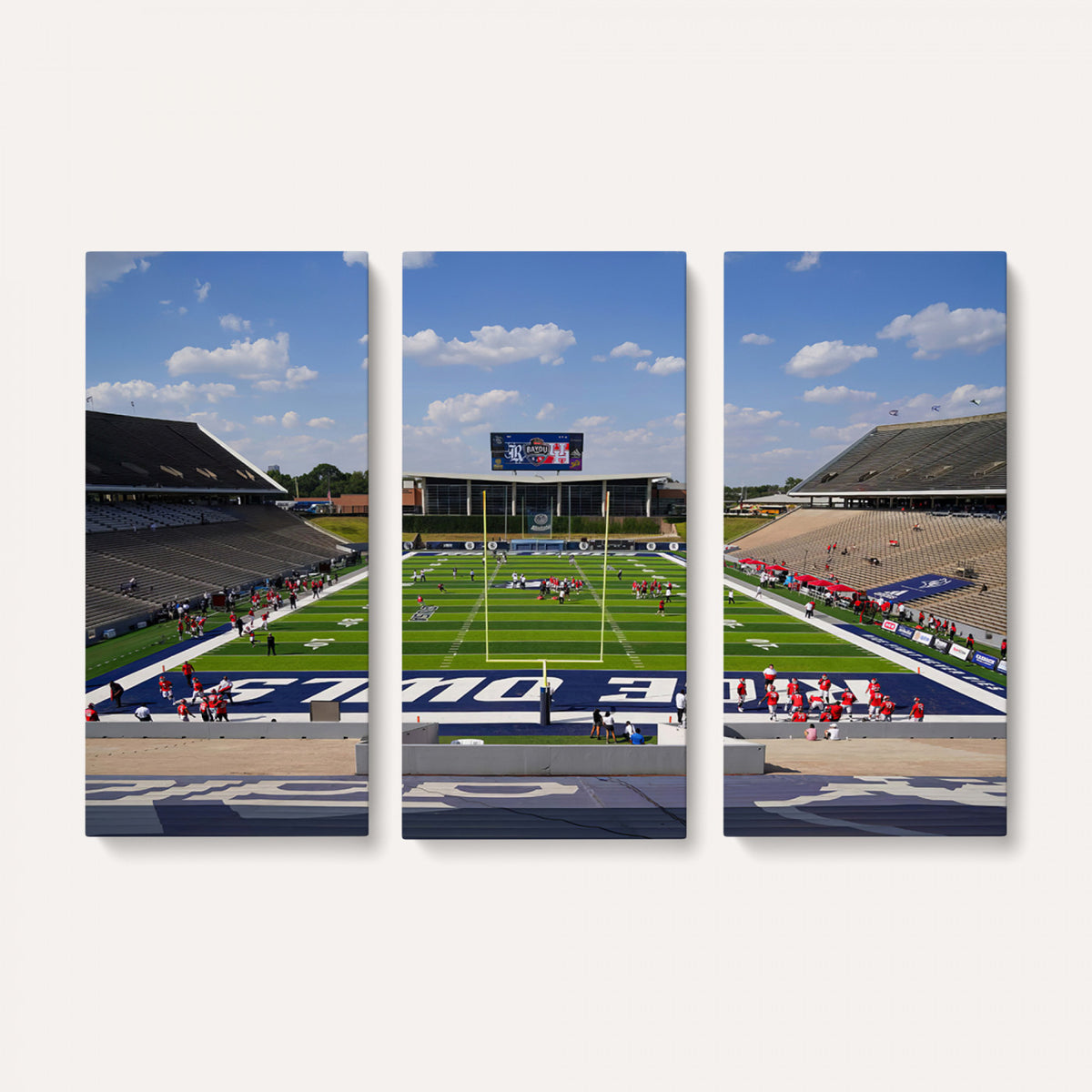 92248-MGV-CV-36X24 - Rice University Owls Football Team Print, Houston Rice Stadium