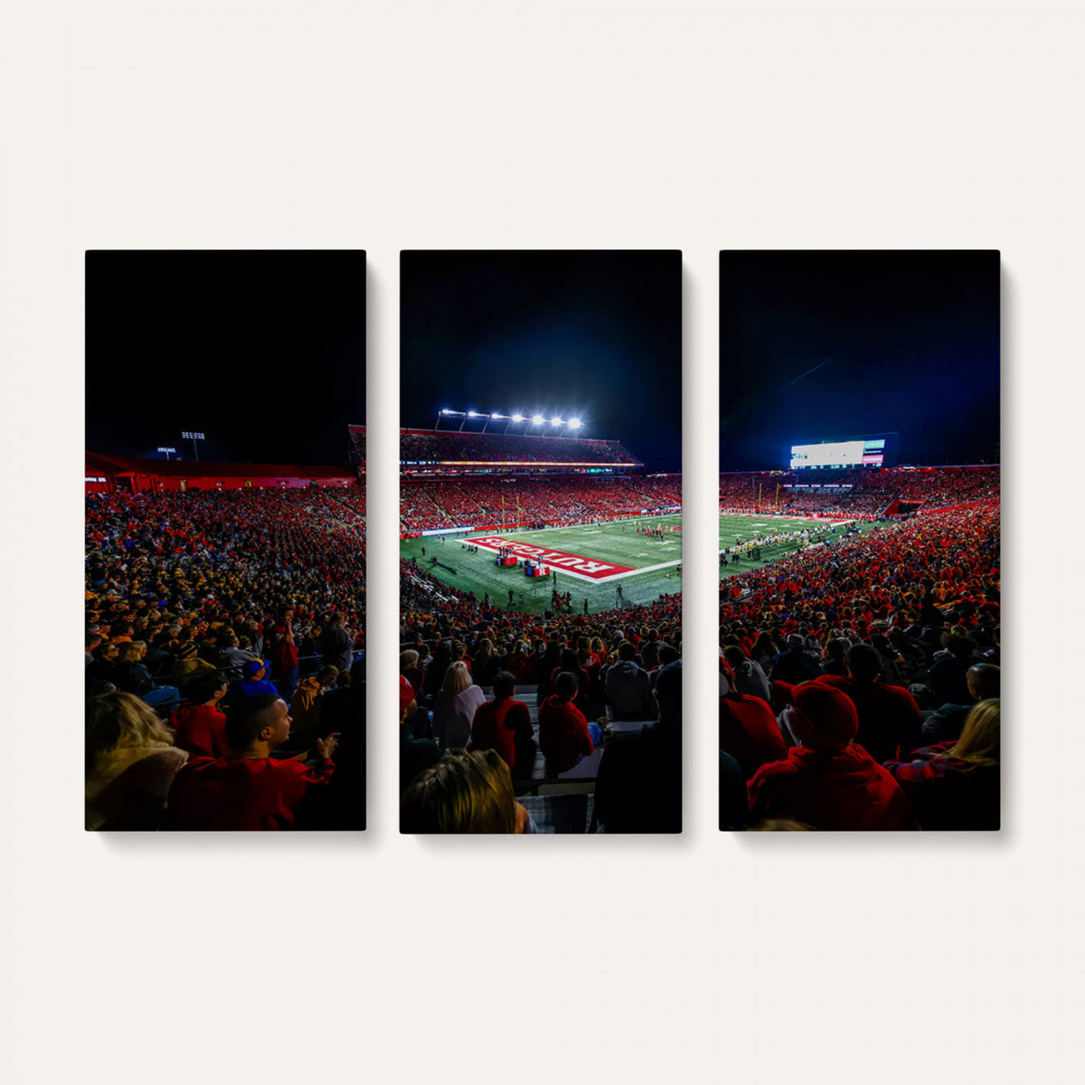 18115-PAN-FL-20X10 - Rutgers Scarlet Knights Football Team Print - SHI Stadium, Piscataway Wall Art Canvas Print