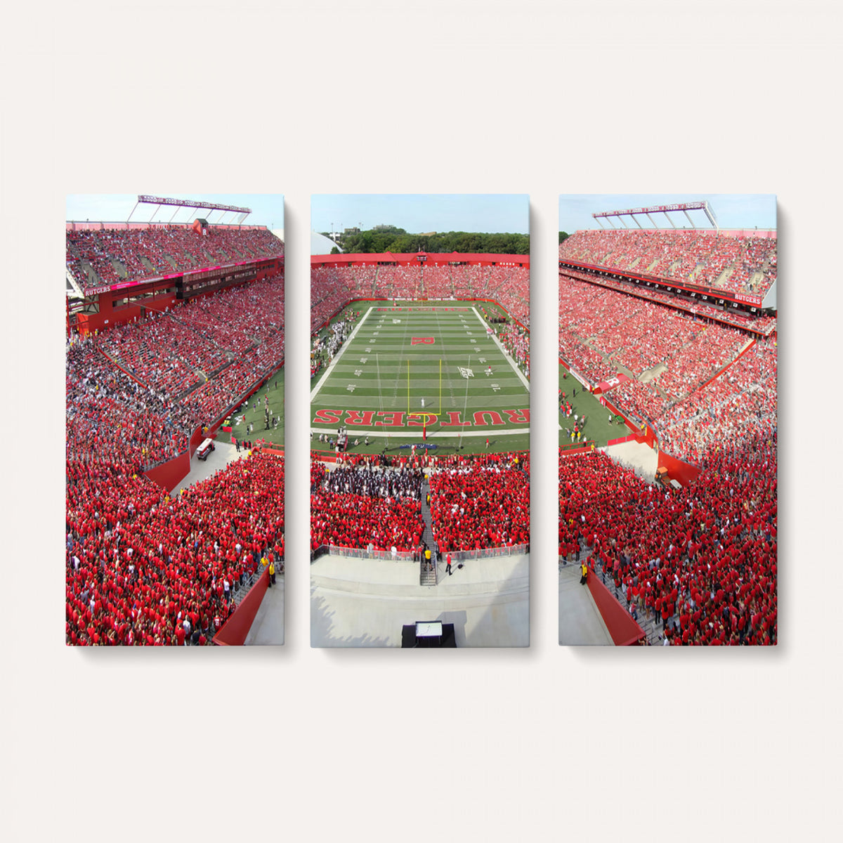 90818-PAN-FL-20X10 - Rutgers Scarlet Knights Football Team Print - Piscataway SHI Stadium Wall Art Canvas Print