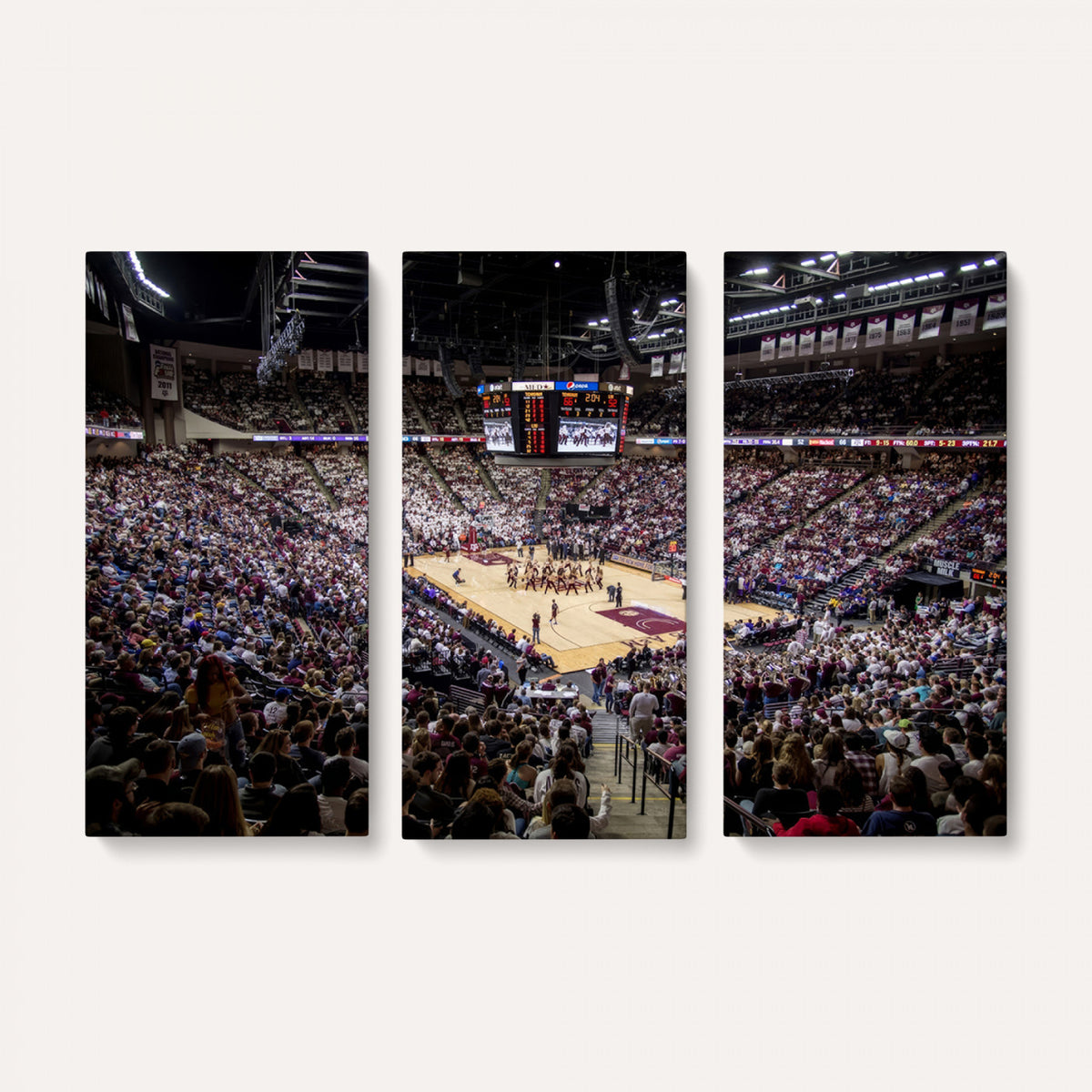 76876-MGV-CV-36X24 - University of Nebraska Cornhuskers Basketball Team Print - Lincoln Red Arena Wall Art Canvas Print