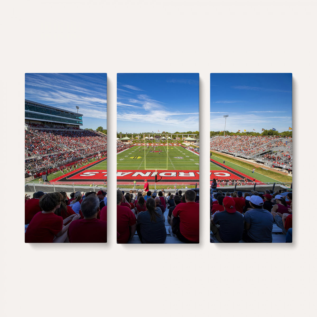 71475-PAN-FL-20X10 - Ball State Cardinals Football Team Print - Muncie Scheumann Stadium Wall Art Canvas Print