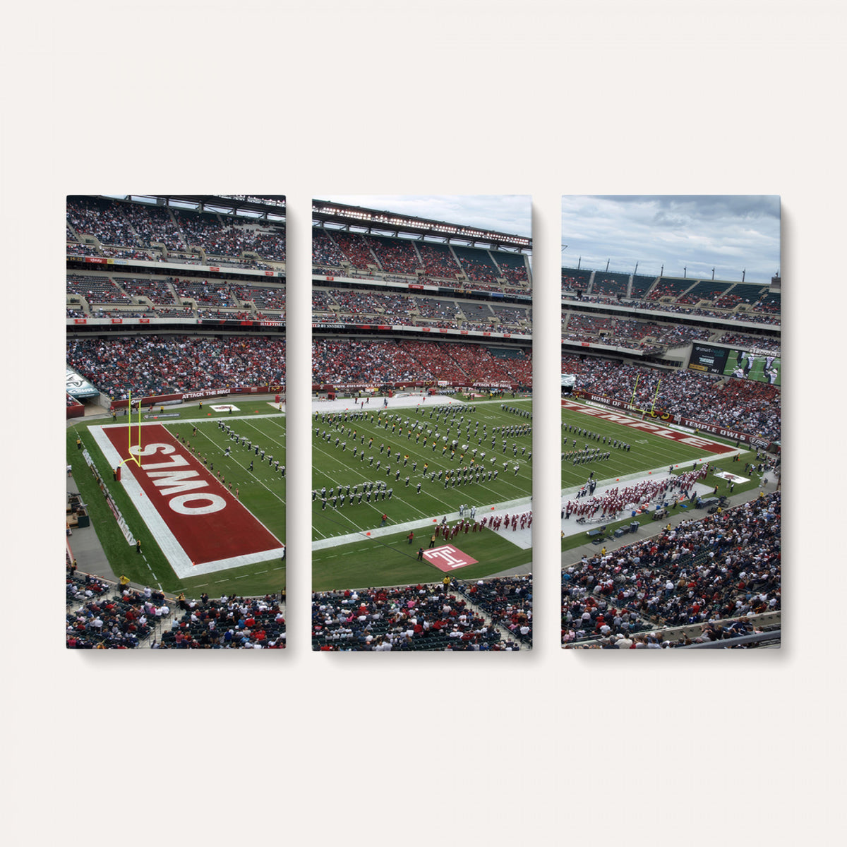 15310-PAN-FL-20X10 - The Temple University Owls Athletics Team Print - Philadelphia Lincoln Financial Field Stadium Wall
