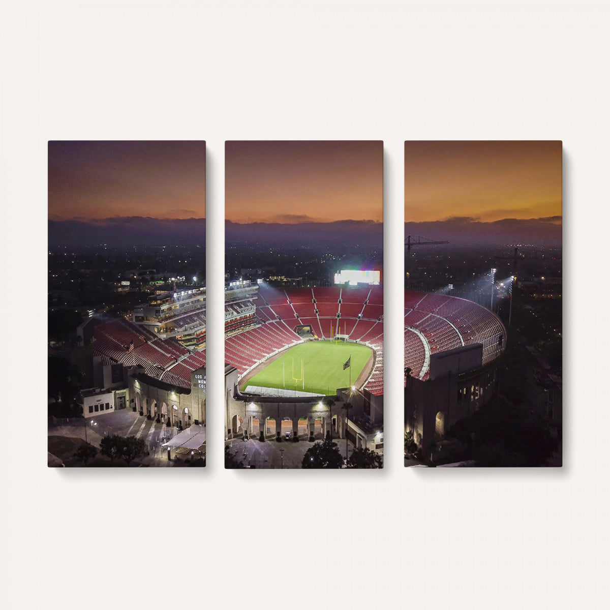 50666-MGV-CV-36X24 - The University of Southern California USC Trojans Football Team Print, Los Angeles Memorial Coliseum
