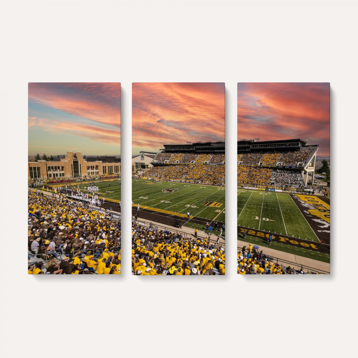 90508-MGV-CV-36X24 - University of Wyoming Cowboys Football Team Print, Laramie, Extra Large Game Room Wall Decor
