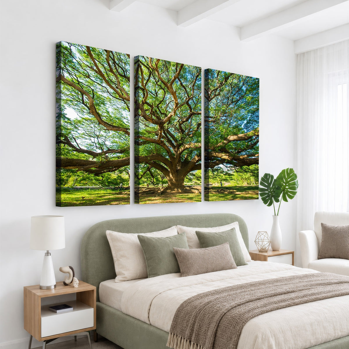 70569-MGV-CV-24X16 - Majestic Oak Tree Wall Art | Serene Nature Canvas Print with Spreading Branches