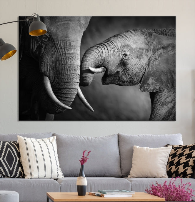 Elephant Family Wall Art Canvas Print